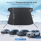 Coverado Windshield Cover for Ice and Snow, Duable 600D Oxford Fabric Waterproof Heavy Duty, Winter Windshield Frost Protector for Most Cars, SUVs, Trucks, Medium (67' x47'')