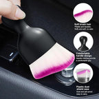2 PCS Car Detailing Brush, Curved Soft Bristles Auto Removal Dust Collectors, Universal Vehicle Dashboard, Air Conditioner Vents etc Interior Cleaning Tool Accessories (White/Red)