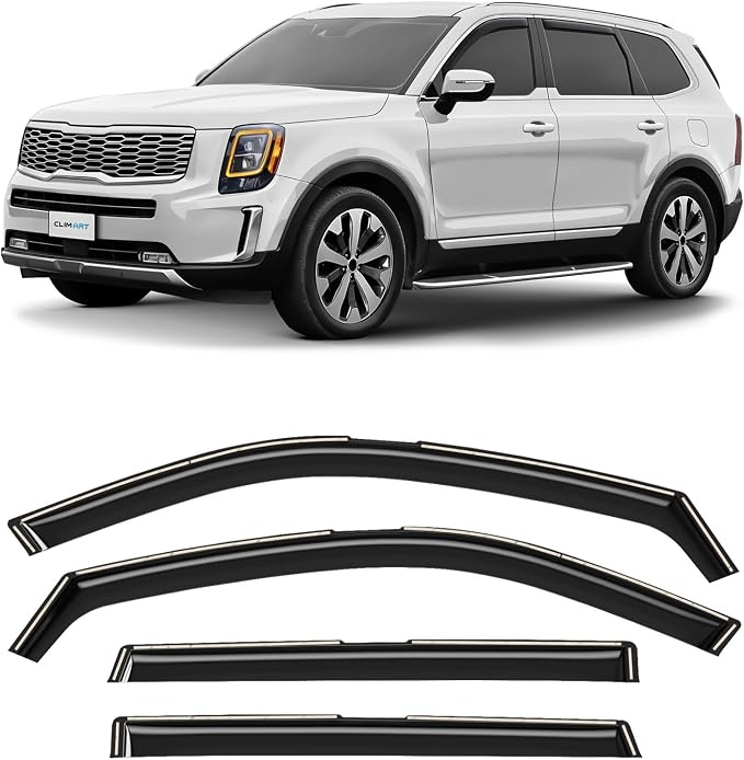 in-Channel Incredibly Durable Rain Guards for Kia Telluride 2020-2026, Original Window Deflectors, Vent Window Visors, Vent Deflector, 4 pcs. - 620440