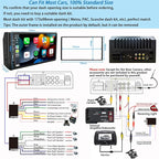 Double Din Car Stereo Compatible with Apple Carplay and Android Auto, 7 inch HD Touchscreen Car Radio Car Audio Receivers, Bluetooth, Backup Camera, Mirror Link, USB/AUX/TF/Subwoofer, FM Radio