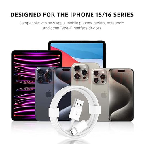 2 Pack 10FT Carplay Car Cable USB A to USB C Cable for iPhone 16E 15 16/16 Pro 16 Max/16 Plus, iPad 10th Gen, iPad Pro 12.9/11, iPad Air 5/4th, Mini 6th Gen, AirPods Pro (2nd) Charger Cord Replacement