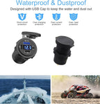 12V USB Outlet, Dual USB C Car Charger Socket & Quick Charge 3.0 Port with Voltmeter and Power Switch for Car Boat Marine Truck