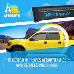 Extra Durable Window Deflectors Tape-On Window Visors Rain Guards Fit for Ford F150 2009-2014 SuperCrew, Sun Visors, Wind Vent for Shades, Exterior Car Accessories - 4pcs. AG0043
