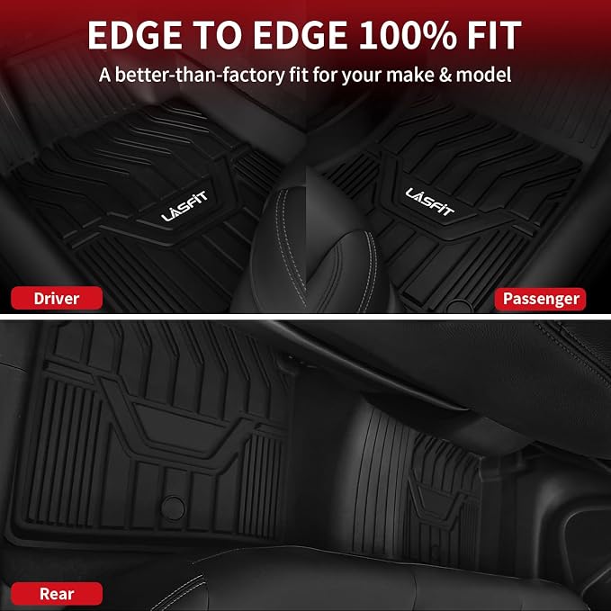 Floor Mats for Nissan Rogue 2021-2026 (Not Fit Rogue Sport), Custom Fit All Weather Protection Durable TPE Floor Liners for Nissan Rogue S/SV/SL/Platinum 2021-2026 1st & 2nd Row Car Mats, Black