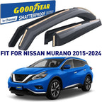 Goodyear Shatterproof in-Channel Window Deflectors for Nissan Murano 2015-2024, Rain Guards, Window Visors for Cars, Vent Deflector, Car Accessories, 4 pcs - GY008125