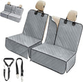 IVY&LANE Dog Car Seat Cover for Back Seat,Conversible 2-in-1 Waterproof Front Seat Cover,Heavy-Duty & Scratchproof Car Seat Protector Cover for SUVs,Trucks and Sedans(Large,Grey)