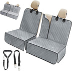 IVY&LANE Dog Car Seat Cover for Back Seat,Conversible 2-in-1 Waterproof Front Seat Cover,Heavy-Duty & Scratchproof Car Seat Protector Cover for SUVs,Trucks and Sedans(Large,Grey)