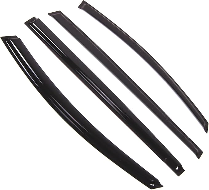 WD2-825 Dark Smoke 4 Pcs Set Window Visor (Outside Mount) Deflector Rain Guard Compatible with 2006-2016 Mazda Mazda8