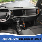 Center Console Dash Grab Handle Cover Trim Compatible with 2021-2024 Ford Bronco Interior Accessories, Orange (Not for Bronco Sport)