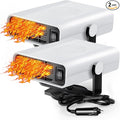2 Pcs 12v 150w Portable Car Heater Defroster Windshield with Cigarette Lighter 360° Rotary Base 2 in 1 Heater and Cooling Fan Auto Defogger for Cars(White)