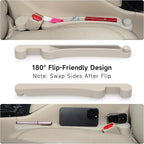 Car Seat Gap Filler Set of 2, Soft Foam Multifunctional Seat Side Gap Filler with Organizer & Hook Function, 3in1 Gap Stopper Universal Fit Car SUV Truck Fill The Gap Between Seat & Console