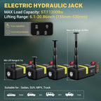 Cordless Electric Hydraulic Car Jack Kit 5 ton with Lithium Battery Includes Cordless Impact Wrench Rechargeable Touchscreen Jack All-in-One Portable Tool kit for Efficient Car Maintenance