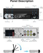 Single-Din-Touchscreen-Radio,Carplay&Android Auto,Car Stereo Backup Camera | Bluetooth/FM/RDS Radio/Type-C/USB/SD/MP4/MP5 Player