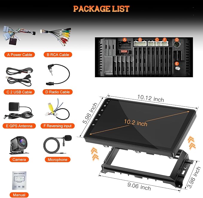 Car Stereo for Dodge Challenger(2008-2014), for Dodge Avenger(2008-2014),4GB + 64GB 10” HD Touchscreen Car Radio – Android 13 System, Wireless CarPlay & Android Auto, GPS Navigation & Bluetooth