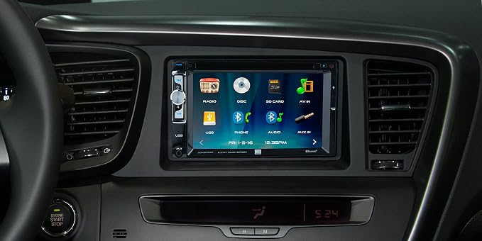 XDVD276BT 6.2" LCD Touch Screen Double Din Car Stereo, Black, One Size