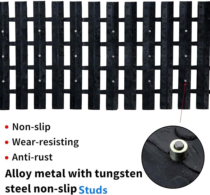Emergency Devices Tire Traction Mats, Portable for Snow, Ice, Mud, and Sand Used to Car, Truck, Van or Fleet Vehicle (2PCS* 27.6in)