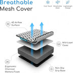 Car Seat Cushion for Long Driving – X Large Memory Foam Seat Cushion with Breathable 4D Mesh Cover, Sciatica & Tailbone Pain Relief, Orthopedic Coccyx Cushion for Car, Truck (Black)