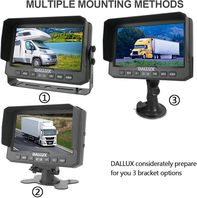Heavy Duty Vehicle Truck Bus Backup Camera System,Waterproof Night Vision Rear View Camera with 7 inch Monitor+66ft 4 PIN Camera Cable for Bus Truck Van Trailer RV Campers Motor Home(12V 24V)