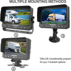 Heavy Duty Vehicle Truck Bus Backup Camera System,Waterproof Night Vision Rear View Camera with 7 inch Monitor+66ft 4 PIN Camera Cable for Bus Truck Van Trailer RV Campers Motor Home(12V 24V)