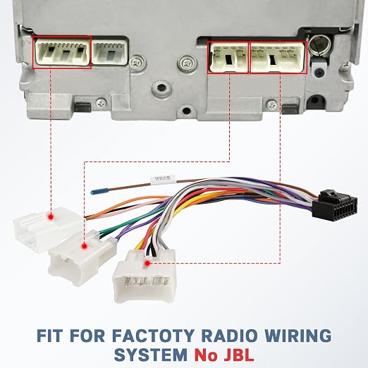 Car Stereo Wiring Harness Adapter for Toyota | 16Pin Android Radio Wire Harness Compatible wtih Highlander RAV4 Camry Corolla Land FJ Cruiser Yaris No JBL Amplifier&Canbus
