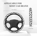 Abstract Black Spots Steering Wheel Cover, Elastic Non-Slip Steering Wheel Protector,Auto Interior Decor for Women Girls,Universal 15" Fit for Sedans,Trucks
