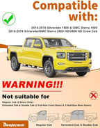 Extra-Thick Window Rain Guards Fit for Chevy Silverado/GMC Sierra 2014-2019 Crew Cab Rain Guard Truck Window Deflectors Side Window Visors Vent Shades Tape-on Vent Visors Car Accessories