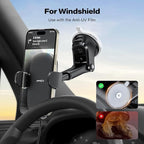 Suction Phone Mount Wireless Car Charger, 15W Dashboard Wireless Charger for Car, Compatible with iPhone, Samsung, LG and More