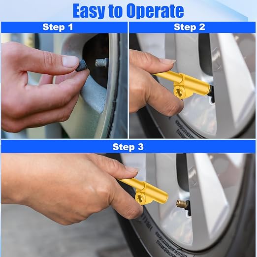 10-Pack Dual Head Tire Pressure Gauge 10-150 PSI (Gold) | Heavy Duty Air Pressure Gauge with Stainless Steel Body, Metal Nozzle & Durable Plated Brass – for Cars, Trucks, Bikes, RVs