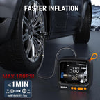 Tire Inflator Portable Air Compressor, 180 PSI Cordless Air Pump for Car Tires with Digital Pressure Gauge & Auto Shut-Off, Air Compressor Portable for Car, Motorcycle, Bicycle, Ball, Orange