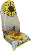 Waterproof Car Seat Cover for Front Seats, Protector for Cars SUVs Trucks, Sweat Towel Seat Covers Bucket for Gym,Workout,Beach,Hiking,Running Swimming (Sun Flower, 1PC)