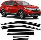 Rain Guards Compatible with Honda CR-V 2017 2018 2019 2020 2021 2022, Tape-on Durable Side Window Sun Wind Deflectors, 2017-2022 CRV Rain Guard Black 6 PCS