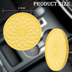2 Pack Silicone Car Cup Holder Coaster – 2.75 Inch Non-Slip Drink Mat, Universal Fit for Most Vehicles – Cute & Functional Auto Accessories (Yellow)