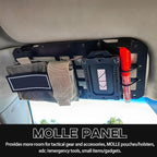 Yourkar Car Rigid MOLLE Panel, Sun Visor Panel Holster Tactical Gear Holder MOLLE EDC Organizer, Rigid Panel Frame Modular Storage Pouch for Auto Visor, Car Accessories