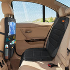 2-in-1 Car Seat Protector & Kick Mat with iPad Holder - Kids Backseat Organizer with Touchscreen Pocket, Storage Pockets & Waterproof Cover for Child Safety and Mess-Free Rides