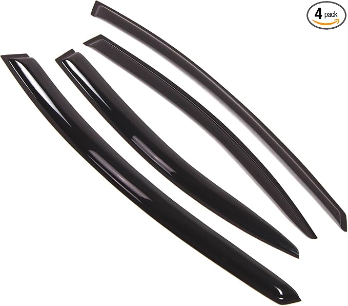 Outside Mount Window Vent Visors Rain Guards Compatible with Chrysler LHS 1999-2001 | Side Window Wind Deflectors Rain Shields | Smoke Tinted, 4 Pcs Set, DGWV-089-3