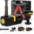 Powerful Electric car Jack and Stand kit - Cordless Hydraulic car Jack Lift with LCD Touch Screen, Lithium Battery & Portable Impact Wrench for Effortless Vehicle Emergencies