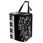 Music Note Piano Key Print Car Trash Can with Lid, Leak Proof Auto Trash Bag Hanging Vehicle Garbage Can Multipurpose Storage Container for Back Seat Road Trip