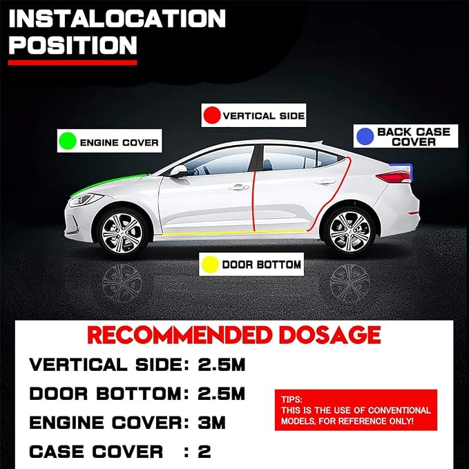 13Ft(4M) Car Door Edge Guards - U Shape Edge Trim Rubber Seal Protector - Anti-Collision Clips Fit Most Cars