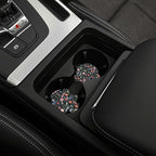 Car Trash Bag Wildflower Floral Hanging Back of Seat Car Portable Trash Bag Wildflower Floral Waterproof One-Handed Portable Strap Drawstring Garbage Bags 2 Pieces Car Coasters