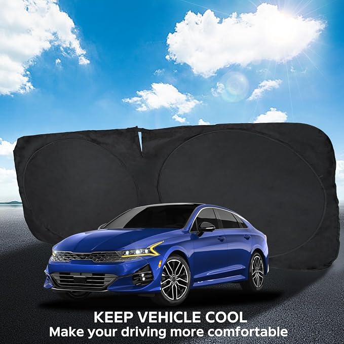 for K5 Windshield Sun Shade Window Sunshade for Kia K5 2021 2022 2023 2024 2025 2026 Windshield Cover Foldable Car Front Sun Visor Shield Blocks UV Rays Sun Protector Accessories
