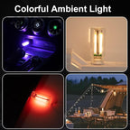 Hiseanllo 3PCS USB Car Interior Lights, Plug-in Glass Bottle Ambient Lamps for Cars, Portable Atmosphere Night Light, Universal Auto Interior Accessories (Yellow)
