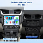 [4+128GB] Android 15 Car Radio for Nissan Sentra 2013-2017 with Wireless Carplay/Android Auto, 10.1 Inch HD Touchscreen Car Stereo with GPS Bluetooth 5G WiFi FM/RDS EQ SWC Backup Camera MIC