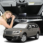 Windshield Sunshade for Subaru Outback 2010-2014 Sun Shade Car Windshield Upgrade 4 Layers Custom Fit Outback Car Window Shade Windshield Sun Visor Blocks UV Rays Keep Cool Foldable Car Accessories