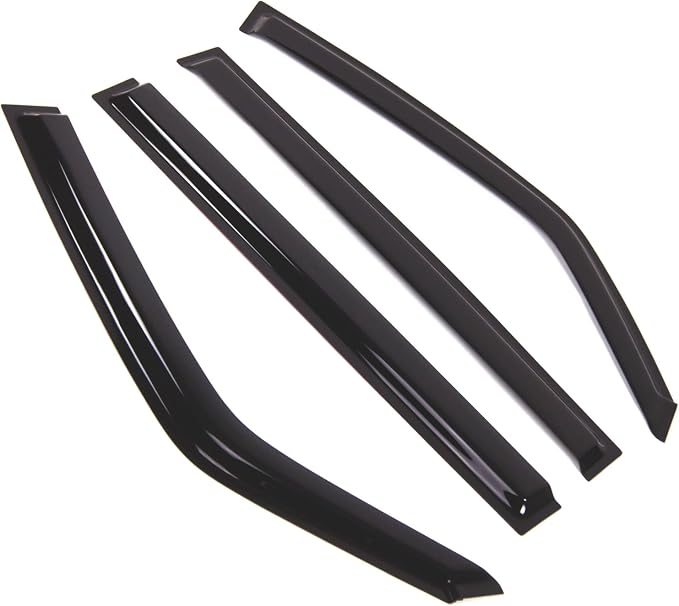 WD2-823B Dark Smoke 4 Pcs Set Window Visor (Outside Mount) Deflector Rain Guard Compatible with 2016-2018 Mitsubishi Montero
