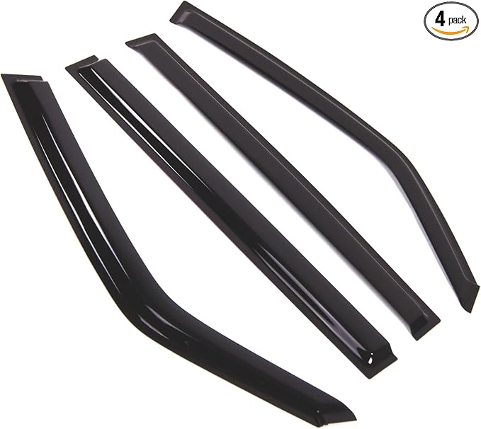 Outside Mount Window Vent Visors Rain Guards Compatible with Mitsubishi Montero 2007-2015 | Side Window Wind Deflectors Rain Shields | Smoke Tinted, 4 Pcs Set, DGWV-823