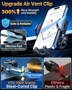 【Upgraded Strongest Suction & Pro Military-Grade Certs 】Ultimate Car Phone Mount【360°Rotatable Suction】Cell Phone Holders Truck Stand for Dashboard Windshield Vent for iPhone 17 Pro Max Samsung,Black