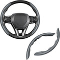 Steering Wheel Cover, Carbon Fiber Steering Wheel Cover for Men/Women, Anti-Slip, Comfortable Grip, Durable, Universal for 99% Car Interior Accessories (Dark Gray)