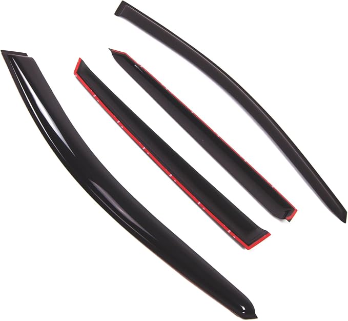 Outside Mount Window Vent Visors Rain Guards Compatible with Kia Spectra5 2005-2009 | Side Window Wind Deflectors Rain Shields | Smoke Tinted, 4 Pcs Set, DGWV-700