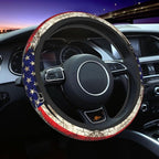 American Flag Deer Camo Retro Steering Wheel Cover Car Accessories Cute for Women Girls Girly Universal 15 Inch Neoprene Auto Interior Decor Anti Slip Car Truck Protector