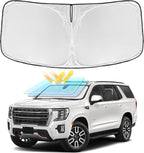 for GMC Yukon/Yukon XL 2021-2025 2026 Windshield Sun Shade - 4 Layers Car Sunshades for Front Windows Shade Cover Custom Fit Yukon Sun Visor 250T Retractable Shade Blocks UV Rays Car Accessories